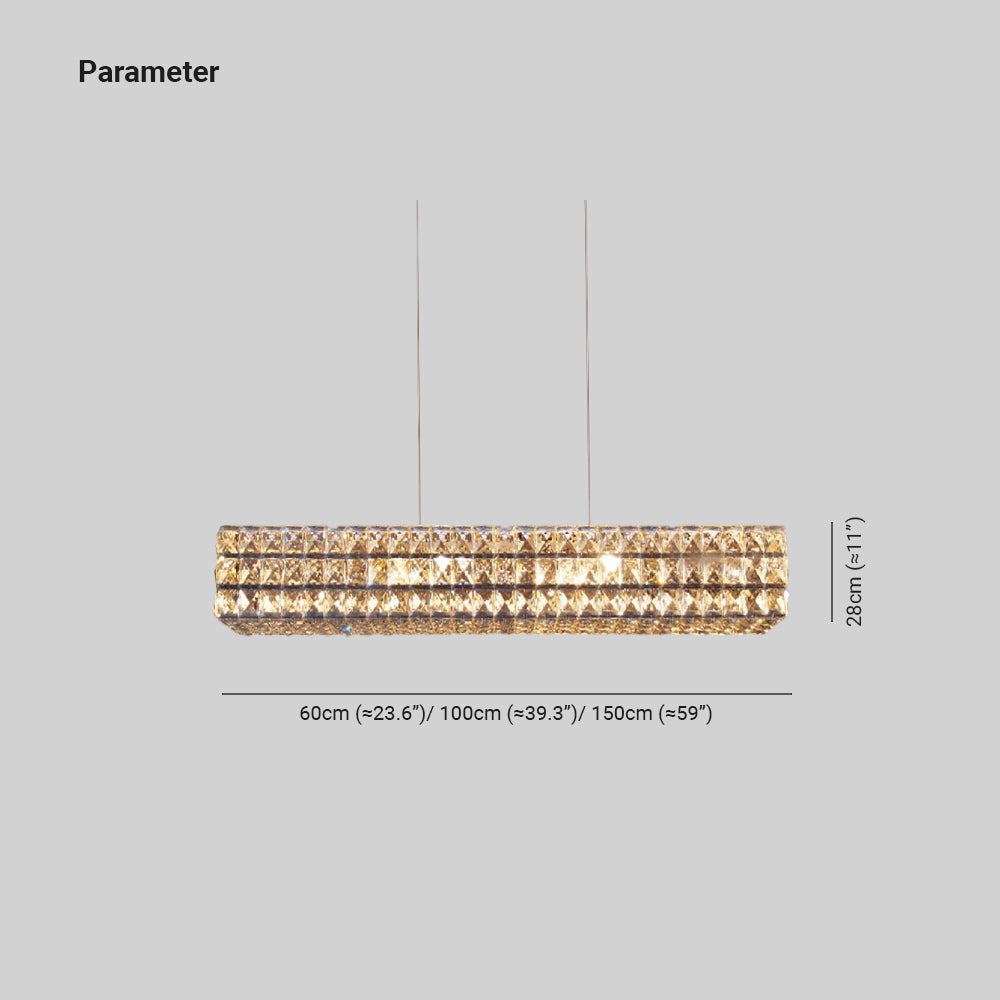Kristy Rectangular Luxury Crystal Chandelier, 2 Colour | Fioriscas