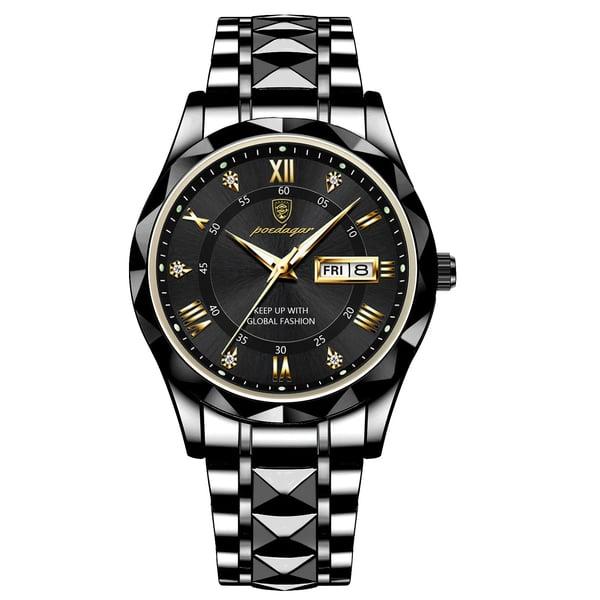 Diamond-Bezel Watch For Men, Maristel Waterproof With Glowing Dial