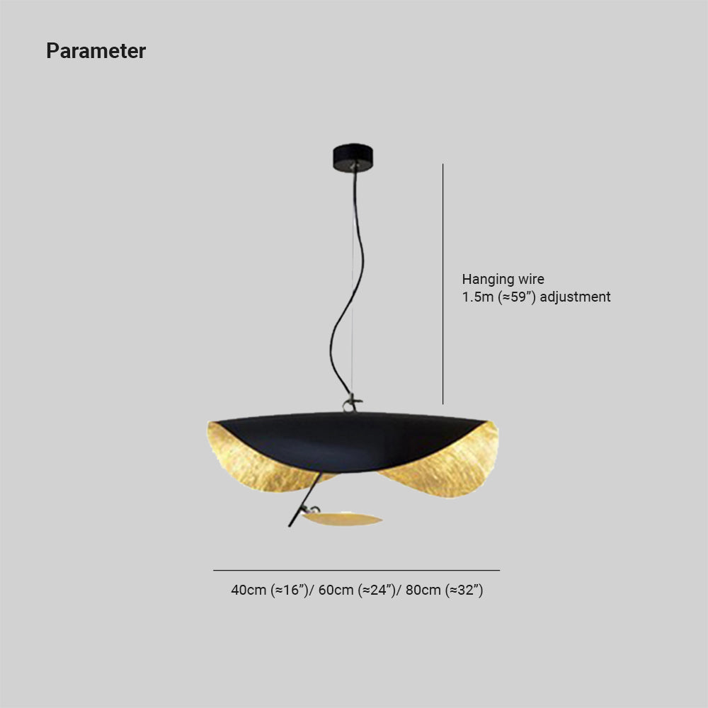 Airsha Pendant Light 3 Colour, Gold Foil Pendant Lights | Fioriscas