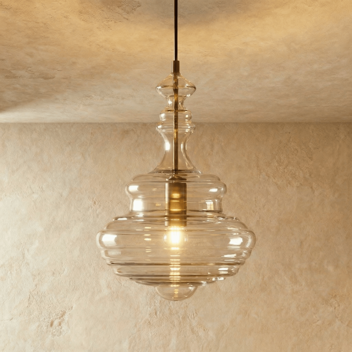 Aurelia Glass Pendant Light With Intricate Handcrafted Silhouette