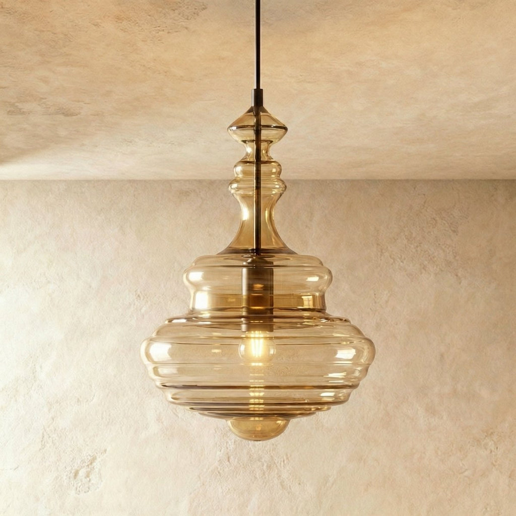 Aurelia Glass Pendant Light With Intricate Handcrafted Silhouette