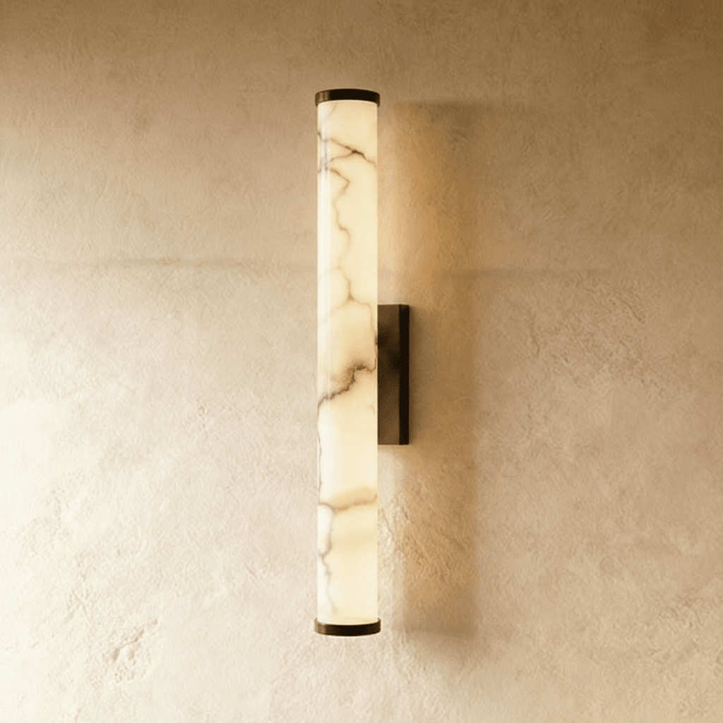 Aurelia Alabaster Glow Wall Lamp With Solid Brass Base