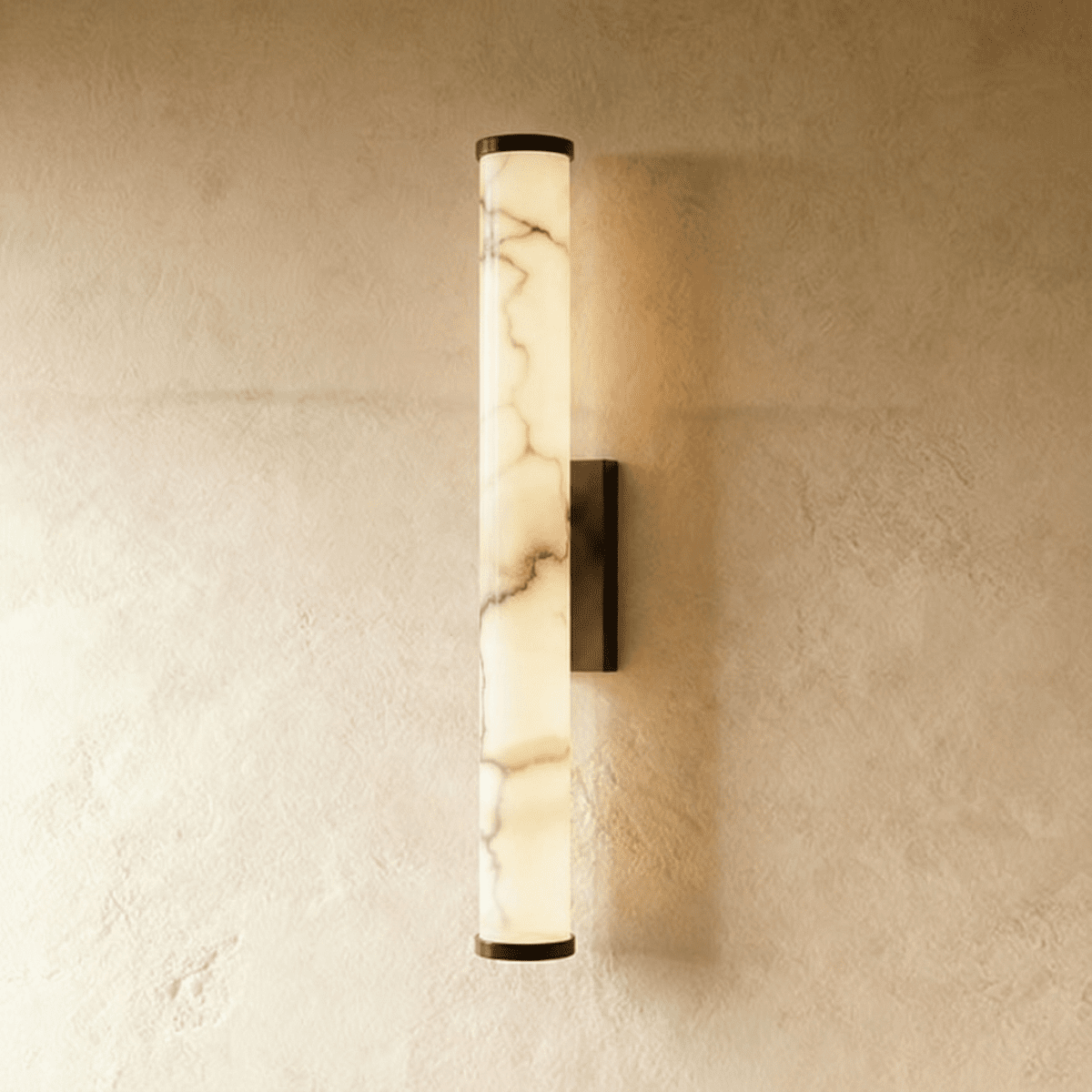 Aurelia Alabaster Glow Wall Lamp With Solid Brass Base