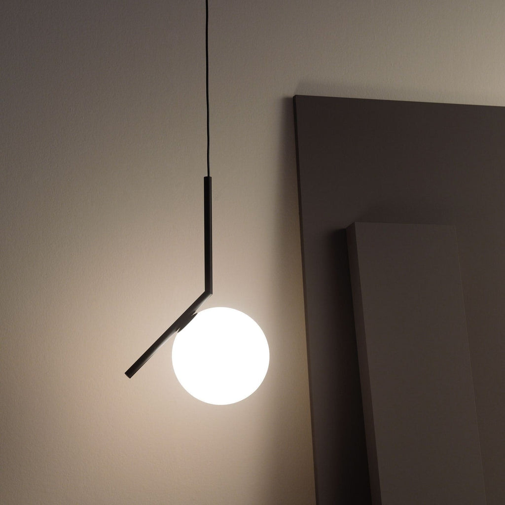 Aureno Globe Pendant Light, Opal Glass Shade, 4 Finishes