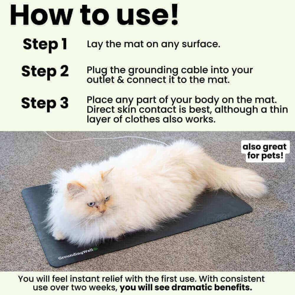 Vezetőképes földelőszőnyeg 10 láb hosszú kábellel beltéri földeléshez