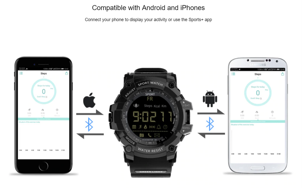 Relógio inteligente Varek Fitness com monitorização diária da atividade e da saúde