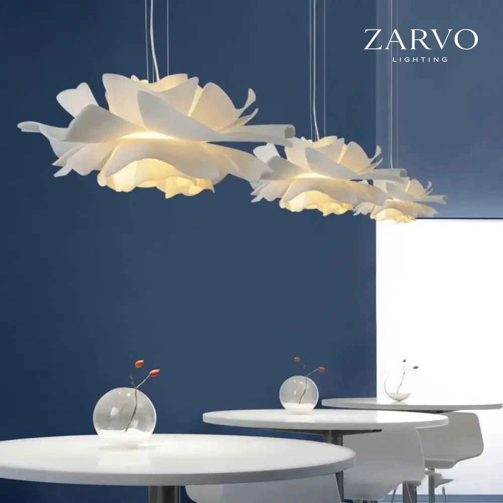 Petalia Bloom White Acrylic Chandelier For Modern Interiors