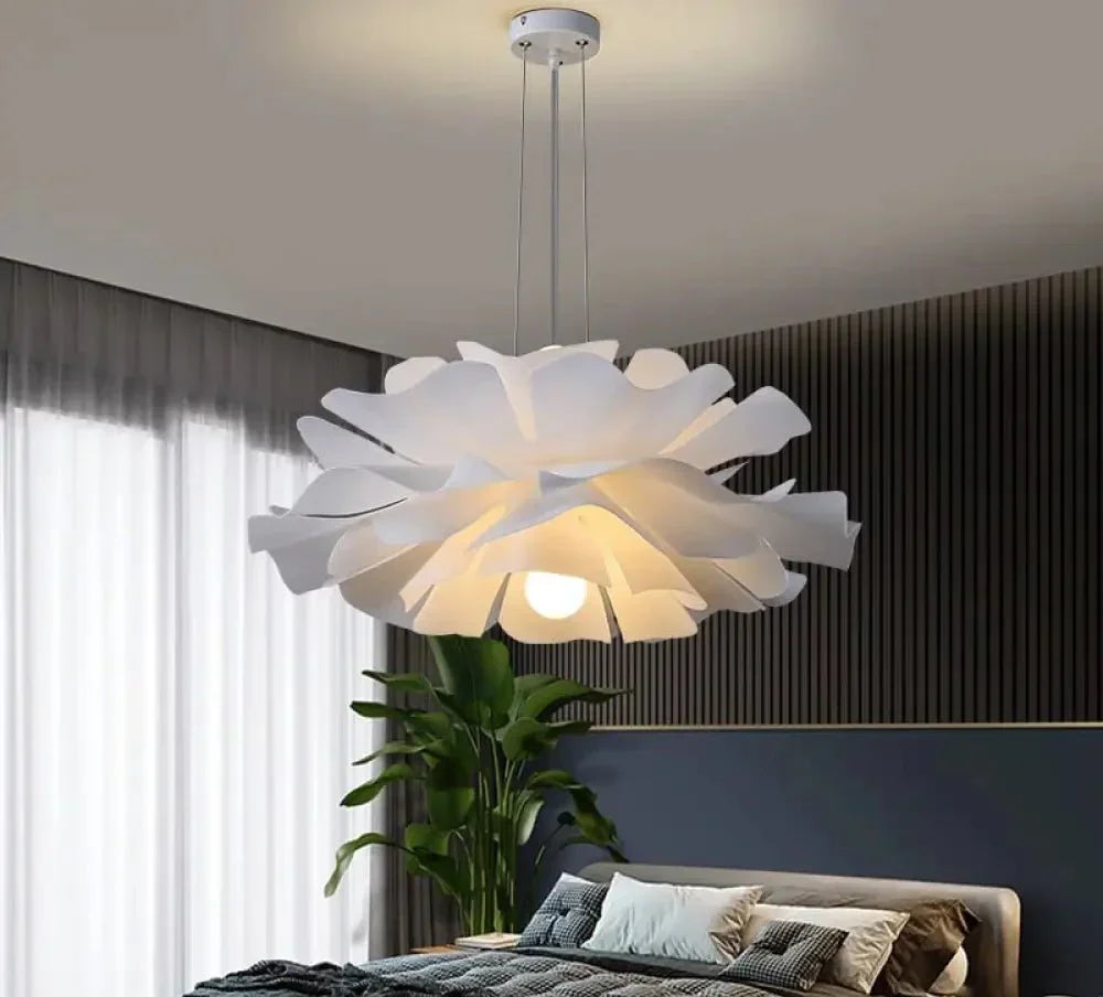 Petalia Bloom White Acrylic Chandelier For Modern Interiors