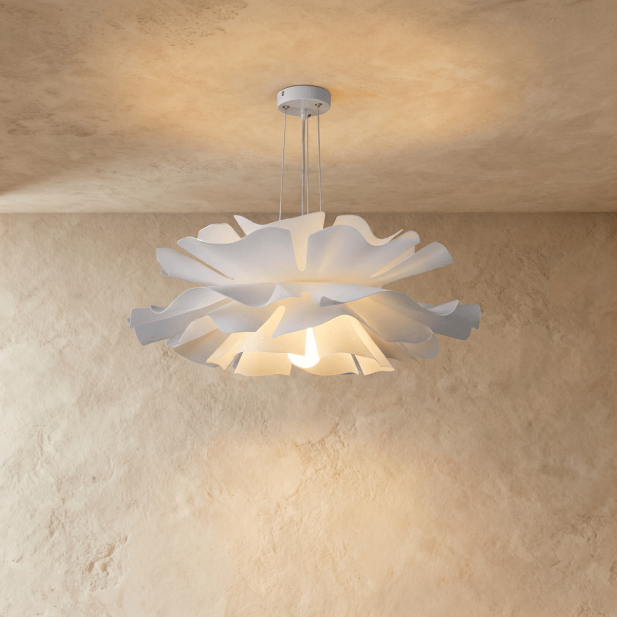 Petalia Bloom White Acrylic Chandelier For Modern Interiors