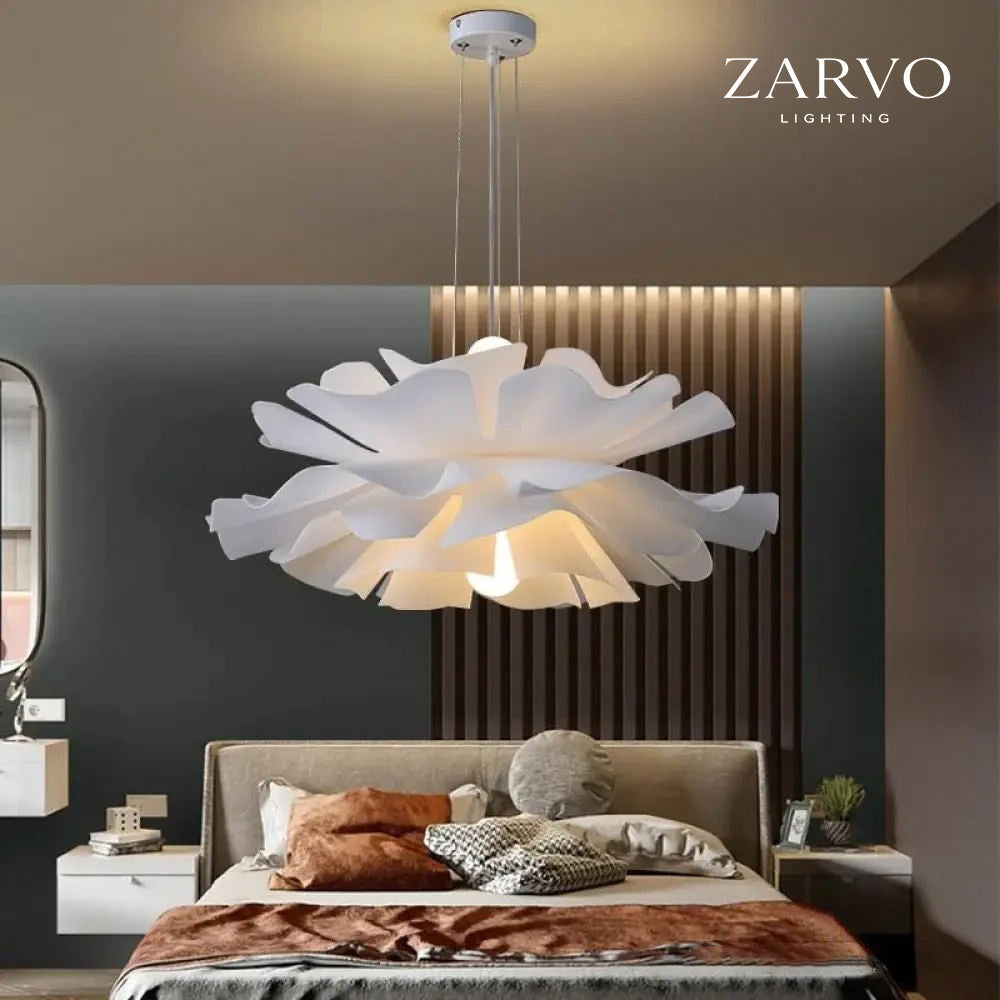 Petalia Bloom White Acrylic Chandelier For Modern Interiors