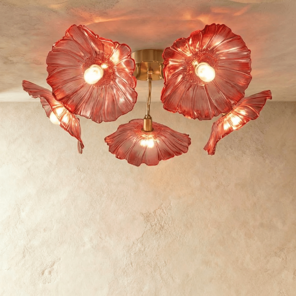 Blossom Glass Flower Ceiling Light With Soft Diffused Illumination