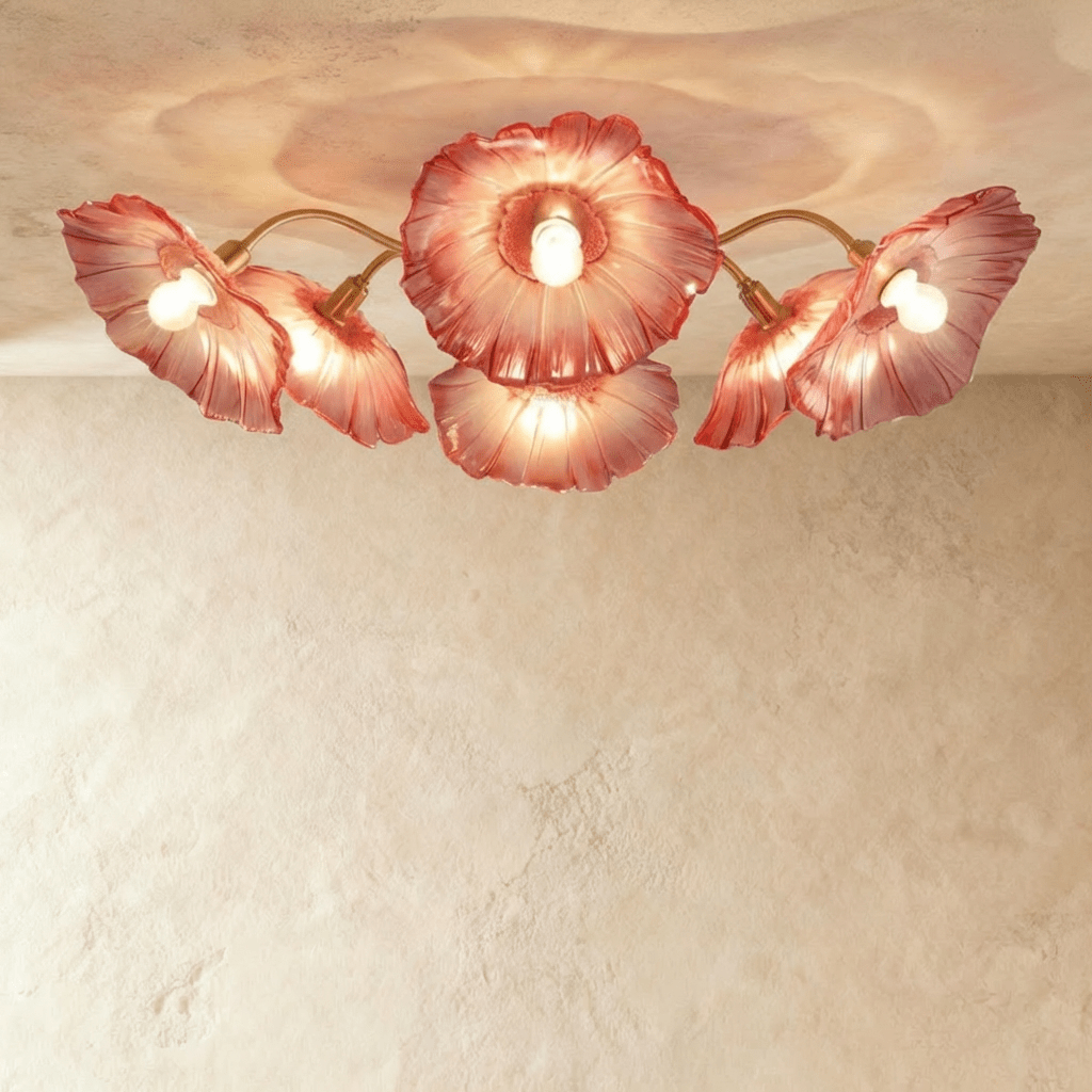 Blossom Glass Flower Ceiling Light With Soft Diffused Illumination