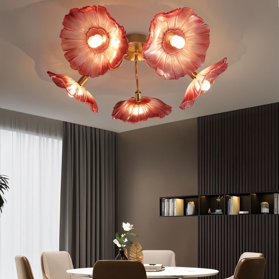 Blossom Glass Flower Ceiling Light With Soft Diffused Illumination