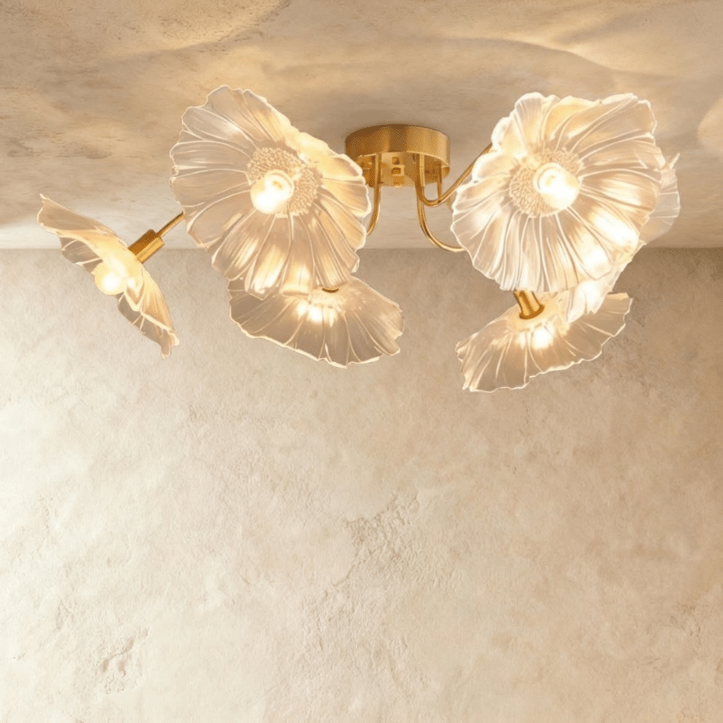 Blossom Glass Flower Ceiling Light With Soft Diffused Illumination