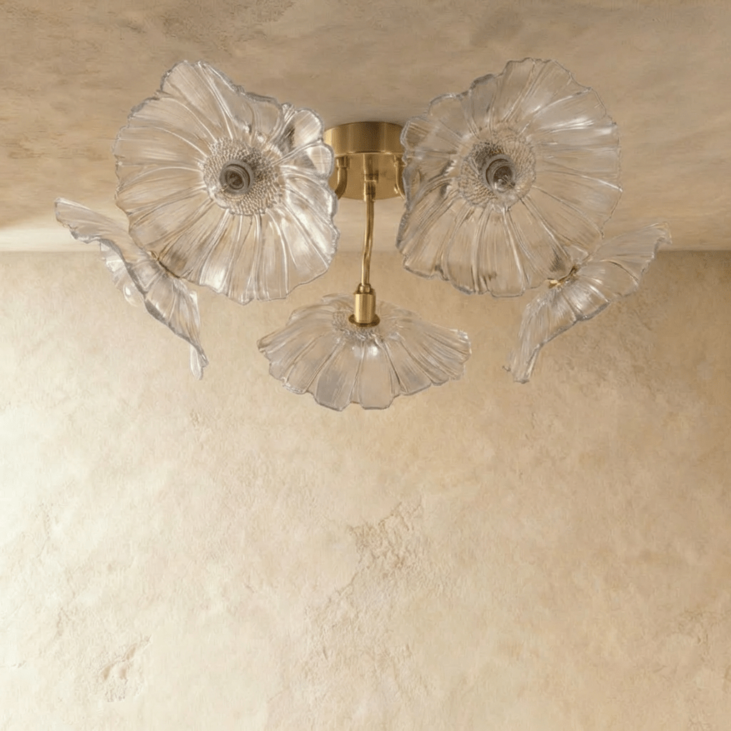 Blossom Glass Flower Ceiling Light With Soft Diffused Illumination