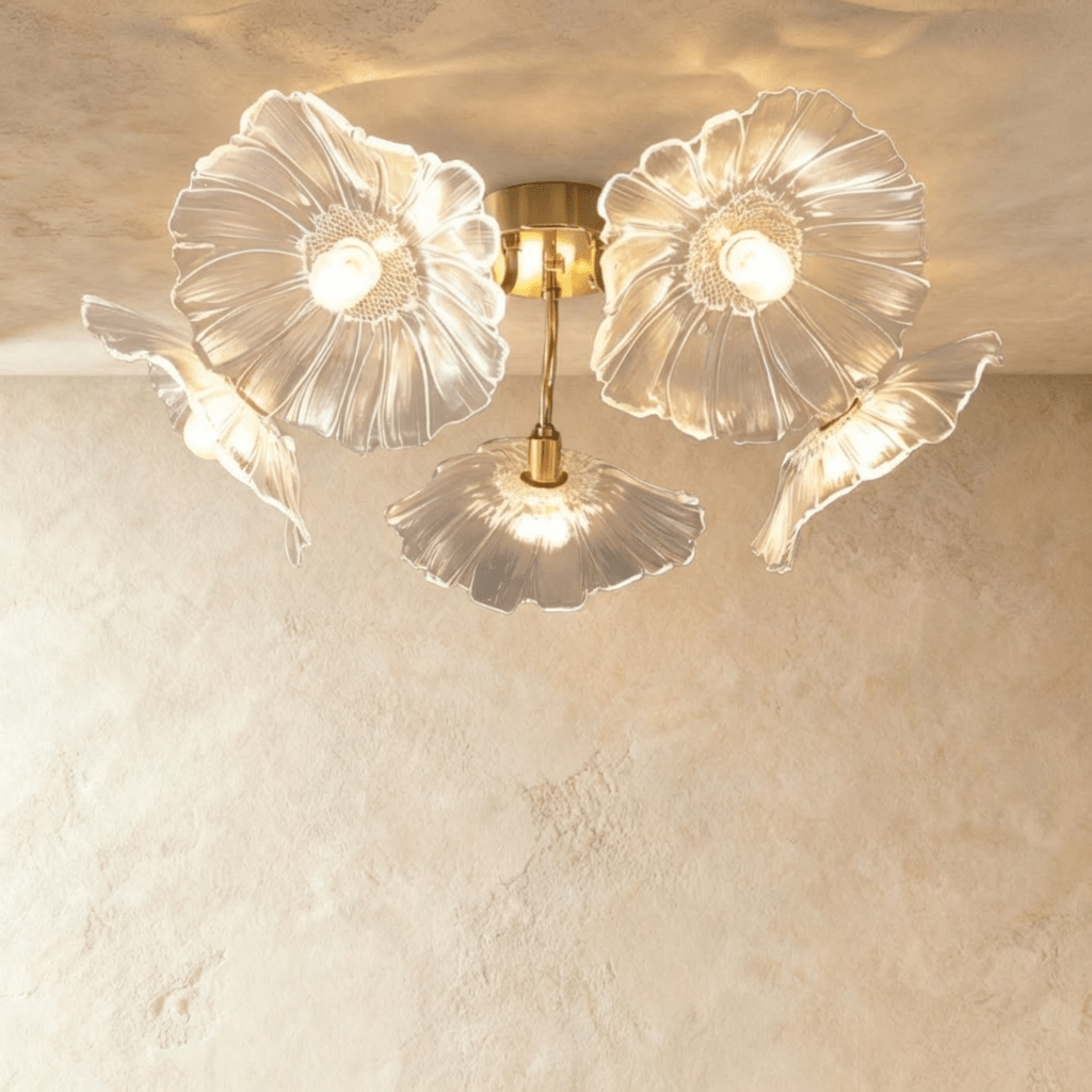 Blossom Glass Flower Ceiling Light With Soft Diffused Illumination