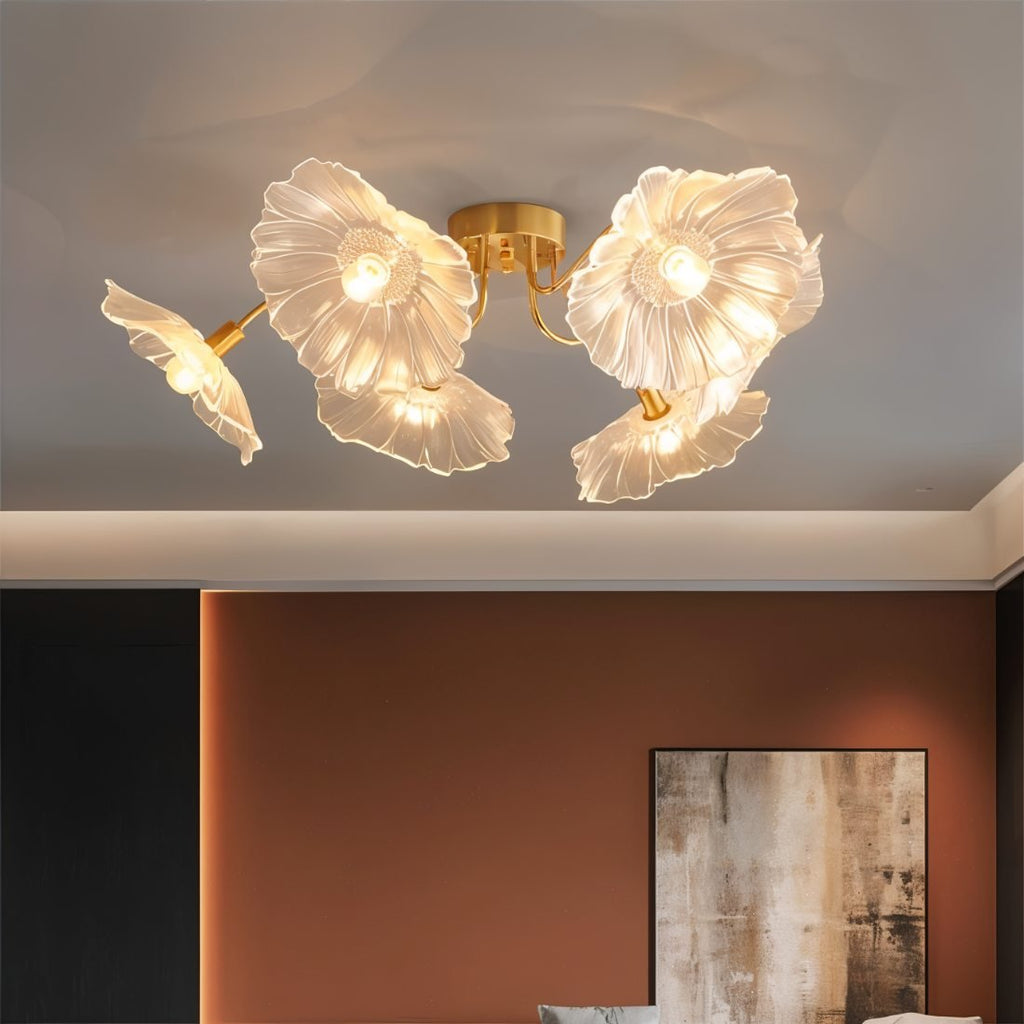 Blossom Glass Flower Ceiling Light With Soft Diffused Illumination