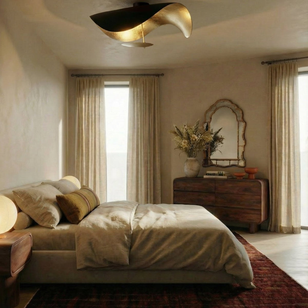 VerdeLeaf Orb Ceiling Light With Reflective Disc And Metal Shade