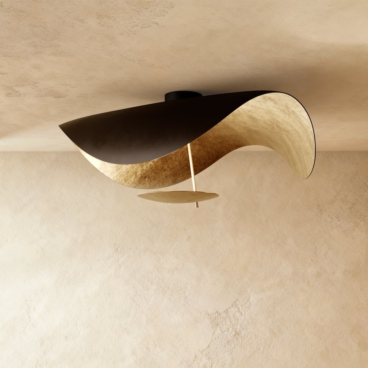 VerdeLeaf Orb Ceiling Light With Reflective Disc And Metal Shade