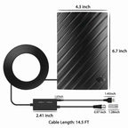 LumaWave 4K-Zimmer-TV-Antenne, 600-Meilen-Reichweite, Plug-and-Play-Einrichtung
