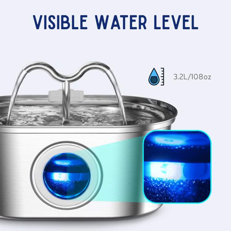 CalmStream 2 l:n ruostumattomasta teräksestä valmistettu juoma-automaatti kissoille ja koirille