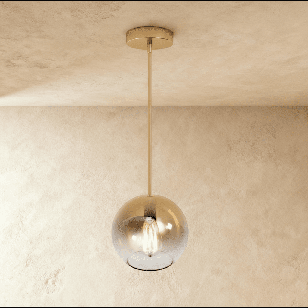 Aurora Glass Pendant Light With Ombre Finishes In Champagne Silver Rose Gold
