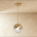 Aurora Glass Pendant Light With Ombre Finishes In Champagne Silver Rose Gold