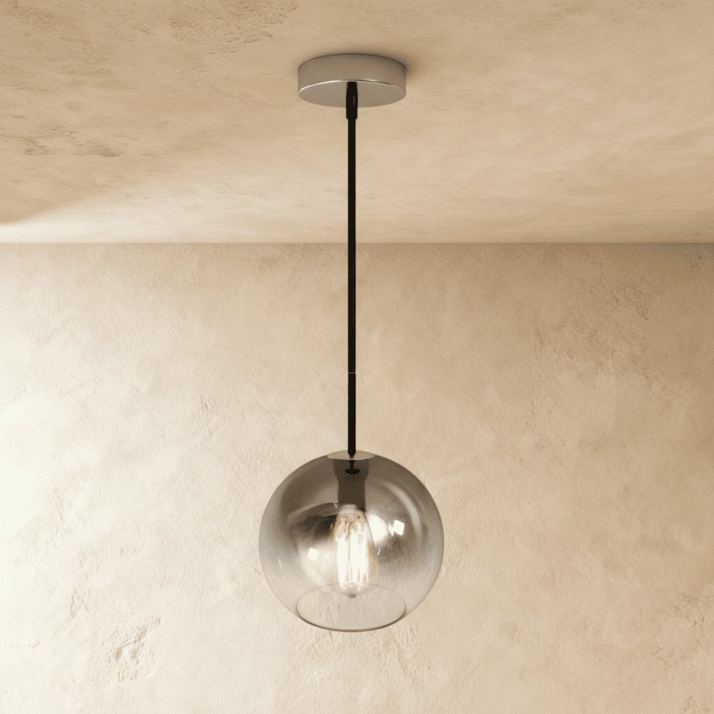 Aurora Glass Pendant Light With Ombre Finishes In Champagne Silver Rose Gold
