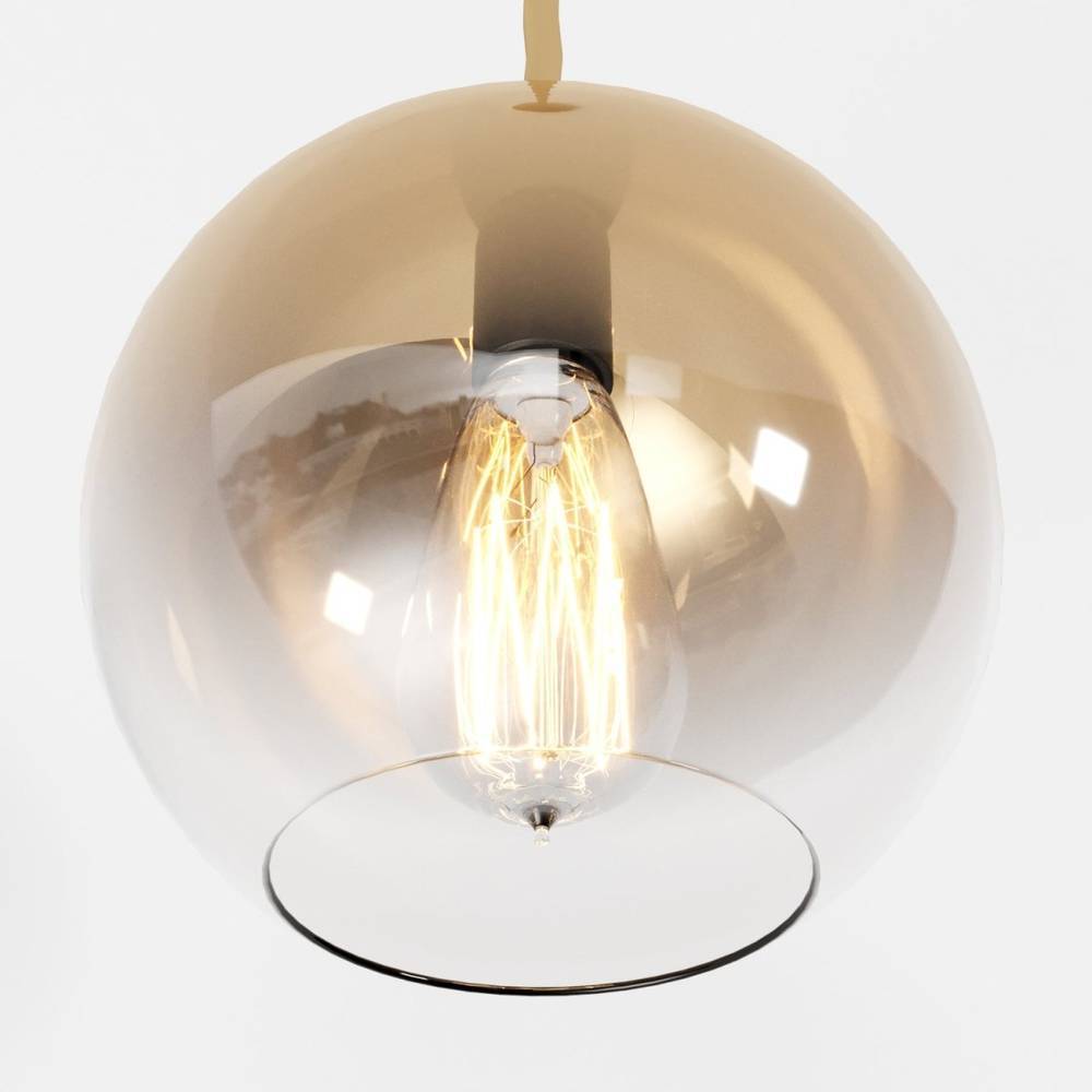 Aurora Glass Pendant Light With Ombre Finishes In Champagne Silver Rose Gold