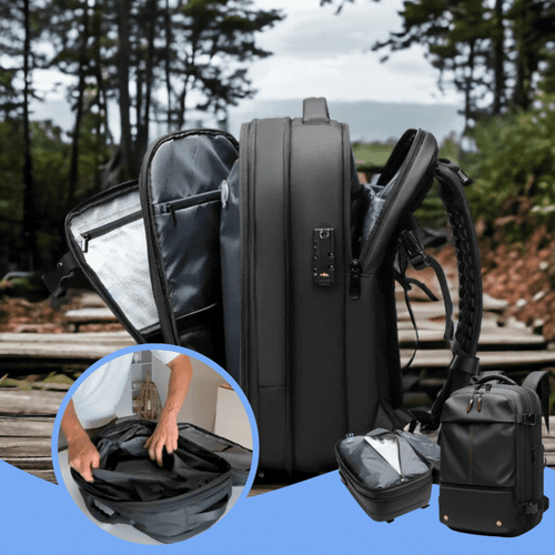 Zaino da viaggio espandibile da 60 L con compressione per indumenti asciutti e bagnati