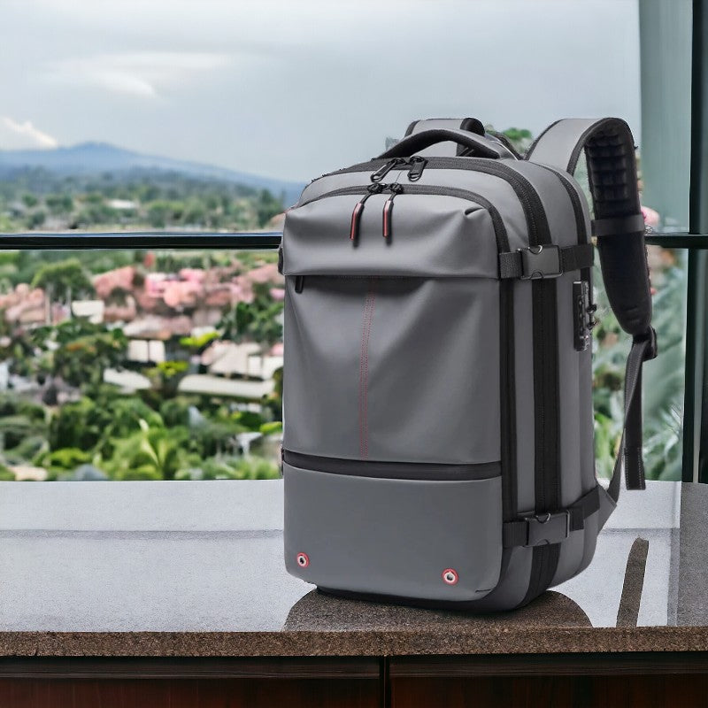 Mochila de viagem expansível de 60 L com compartimento de compressão para roupa molhada e seca