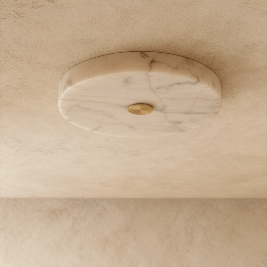 Luma Vein Alabaster Ceiling Light With Copper Accent