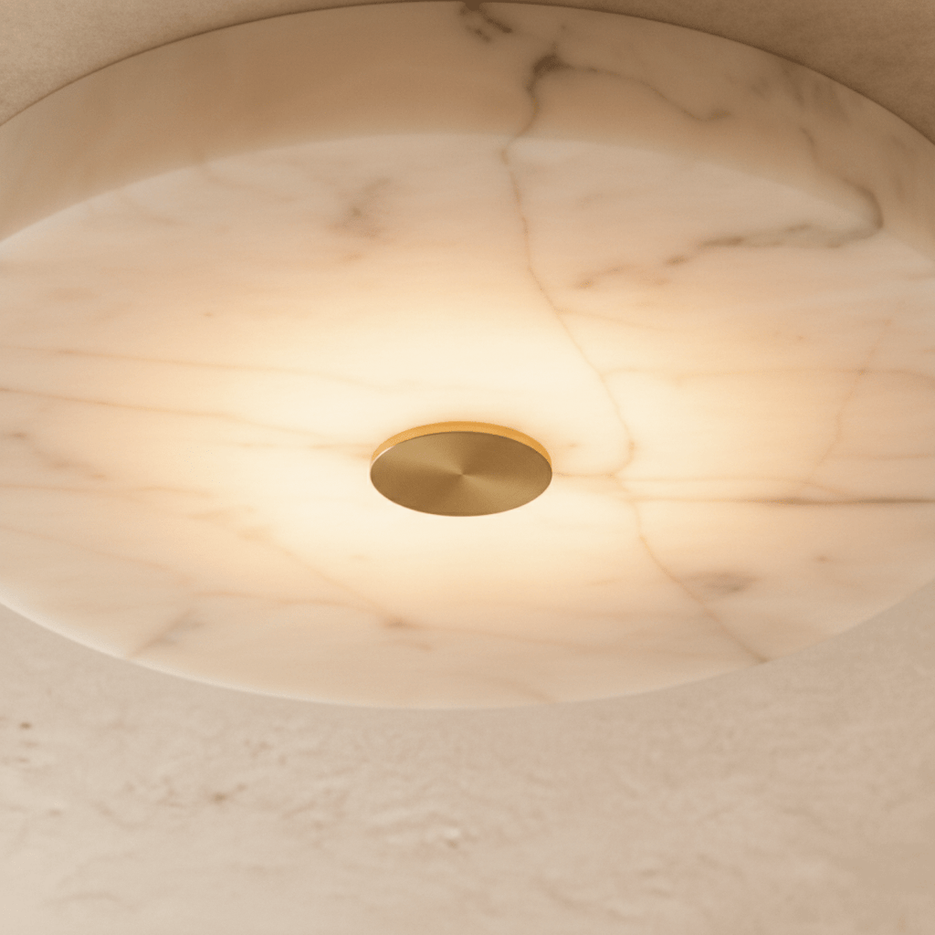 Luma Vein Alabaster Ceiling Light With Copper Accent