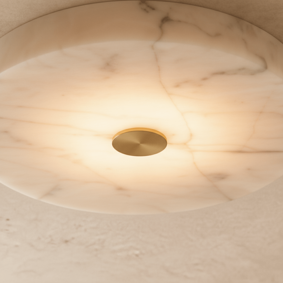 Luma Vein Alabaster Ceiling Light With Copper Accent