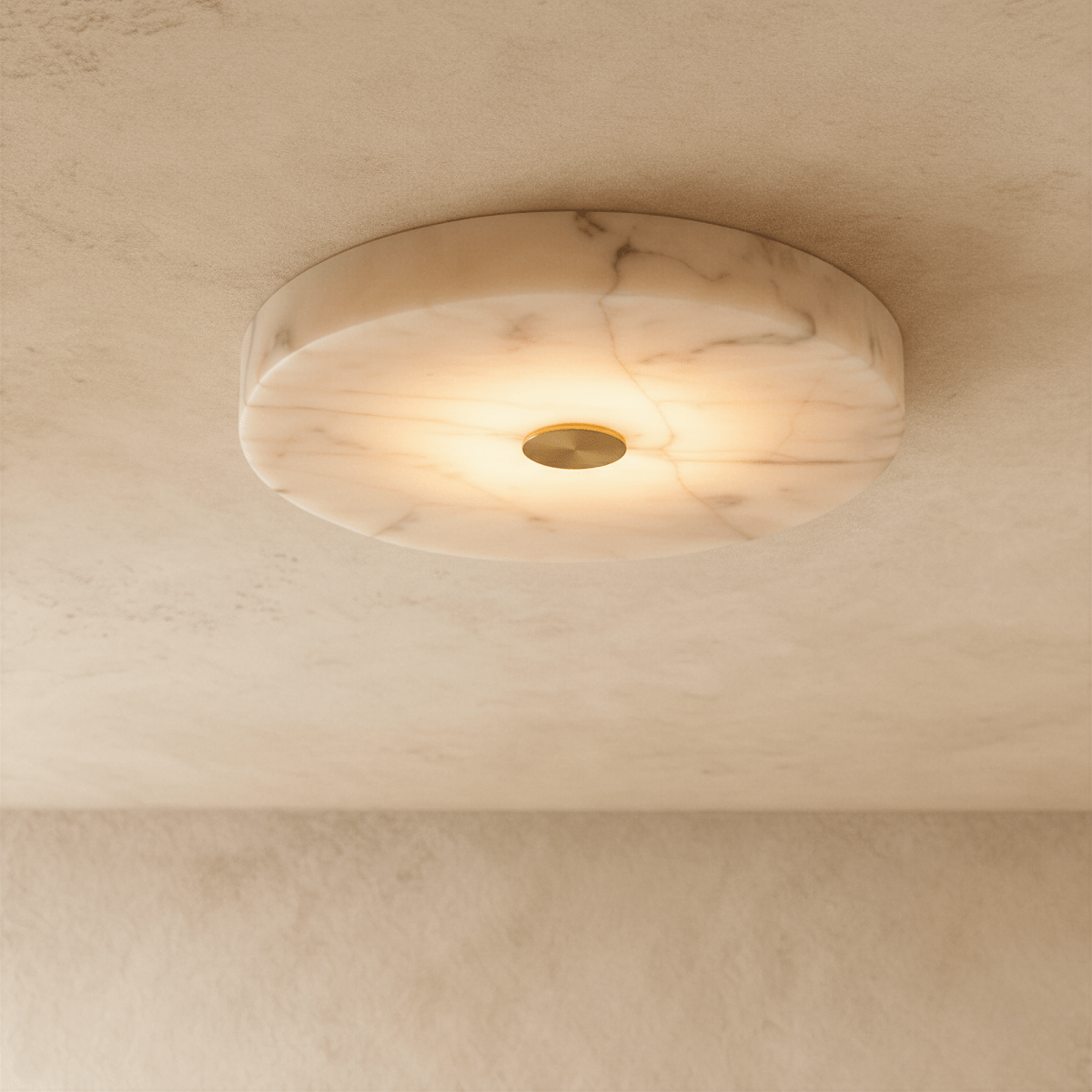 Luma Vein Alabaster Ceiling Light With Copper Accent