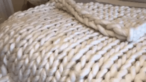 Coperta lavorata a maglia grossa VeloraLoom per divano e letto, calda e morbida