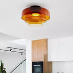 Handgefertigte Glasdeckenleuchte, nordisches Lumenweave-Design mit mehreren Ebenen