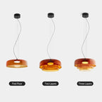 FjordLumen Glass Pendant Light, Warm LED Glow, Multi-Tier Design