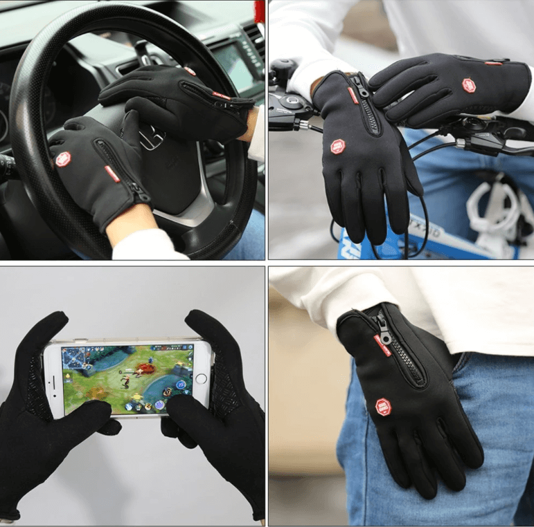 Guanti termici antivento con guscio impermeabile e dita compatibili con touchscreen