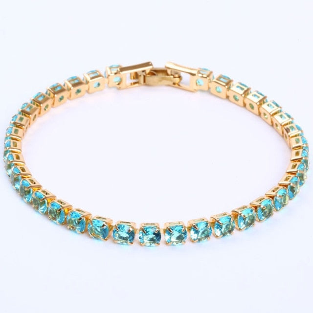 Pulsera unisex AstraLuxe con diseño de cadena de circonitas brillantes