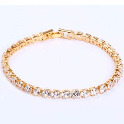 Bracciale unisex AstraLuxe con design a catena in zirconi scintillanti