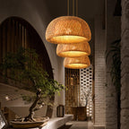 Lampada a sospensione AetherWeave in rattan a forma di bozzolo per soggiorni e corridoi