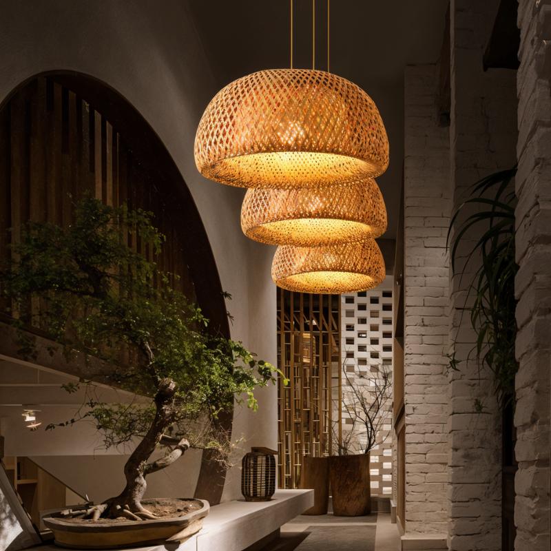 AetherWeave Rattan Cocoon Pendant Lamp for Living Rooms and Hallways