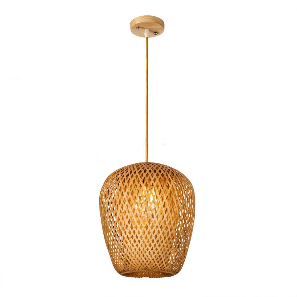 AetherWeave Rattan Cocoon Pendant Lamp for Living Rooms and Hallways