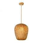 Lampada a sospensione AetherWeave in rattan a forma di bozzolo per soggiorni e corridoi