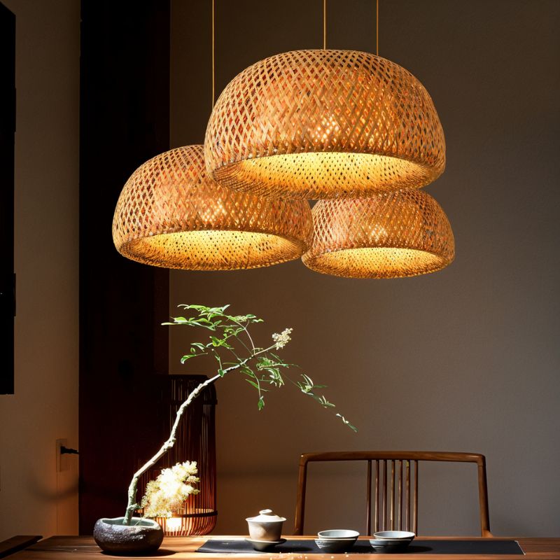 AetherWeave Rattan Cocoon Pendant Lamp for Living Rooms and Hallways
