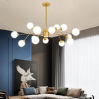Lampadario Arcadia Luxe in finitura alluminio oro o nero per un'atmosfera accogliente