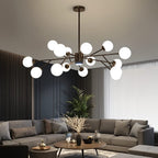 Lampadario Arcadia Luxe in finitura alluminio oro o nero per un'atmosfera accogliente
