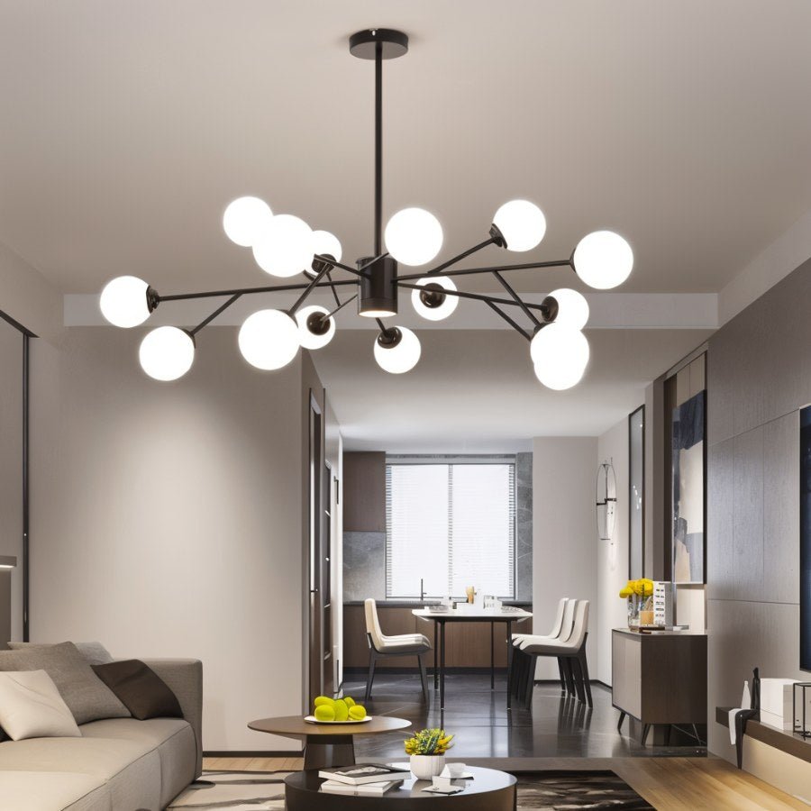Arcadia Luxe Chandelier In Gold Or Black Aluminum Finish For Cozy Ambience