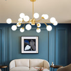 Lampadario Arcadia Luxe in finitura alluminio oro o nero per un'atmosfera accogliente